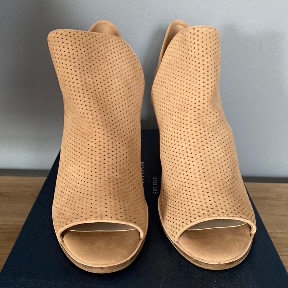 Cole Haan suede peep toe booties size 8.5